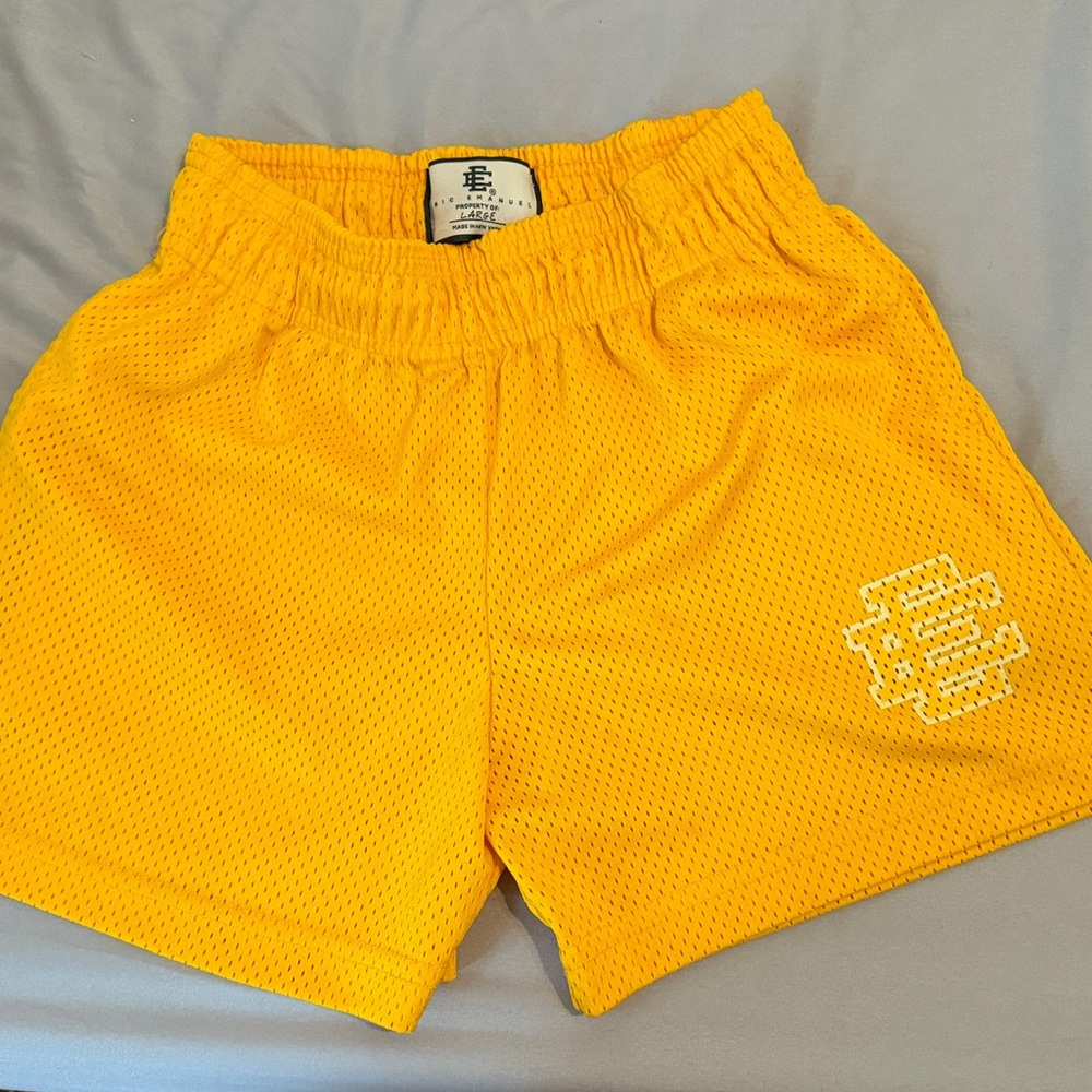 Eric Emanuel kids yellow mesh shorts